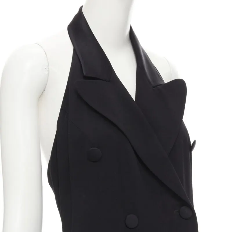 Moschino Halter Slit Jumpsuit Black Polyester Never worn - Back View