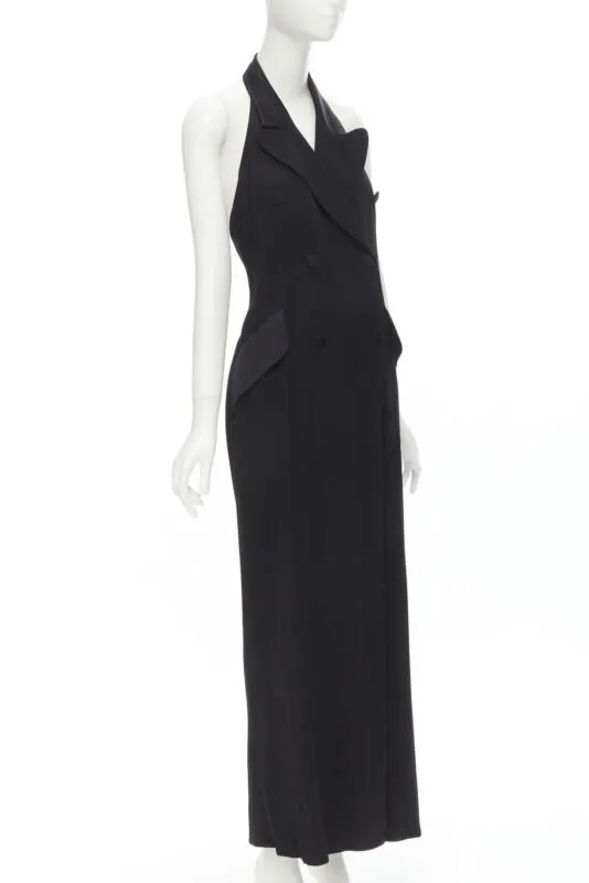 Moschino Halter Slit Jumpsuit Black Polyester Never worn - Inside View