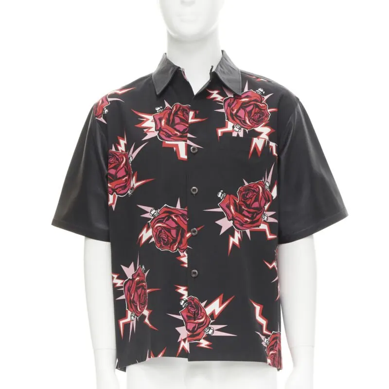 Prada Rose Bolt Shirt Black Cotton Very good - Front View