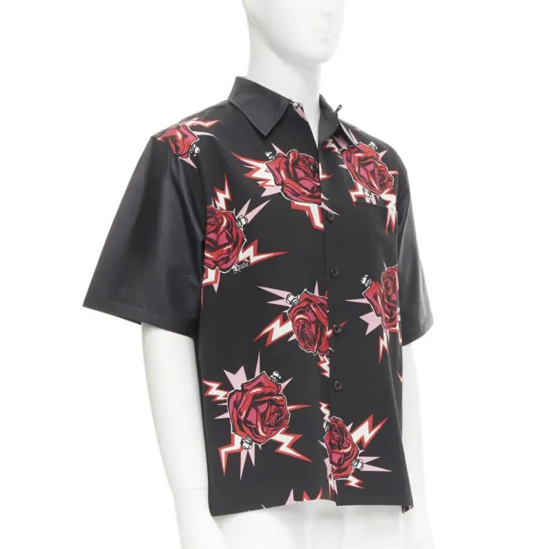 Prada Rose Bolt Shirt Black Cotton Very good - Inside View