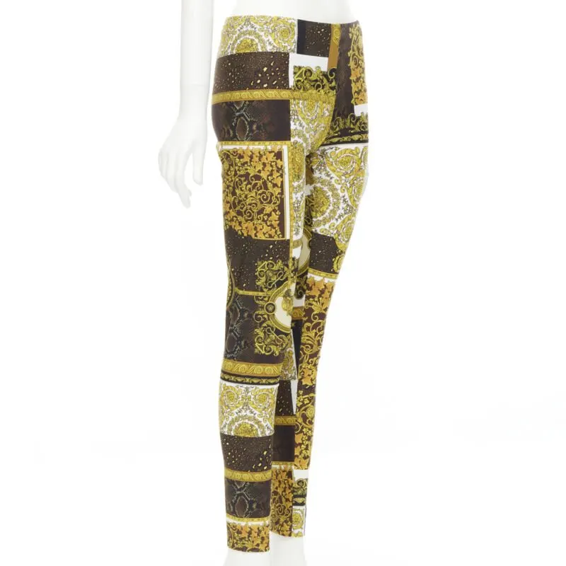 Versace Baroque Leggings Gold Polyamide Never worn, with tag - Inside View