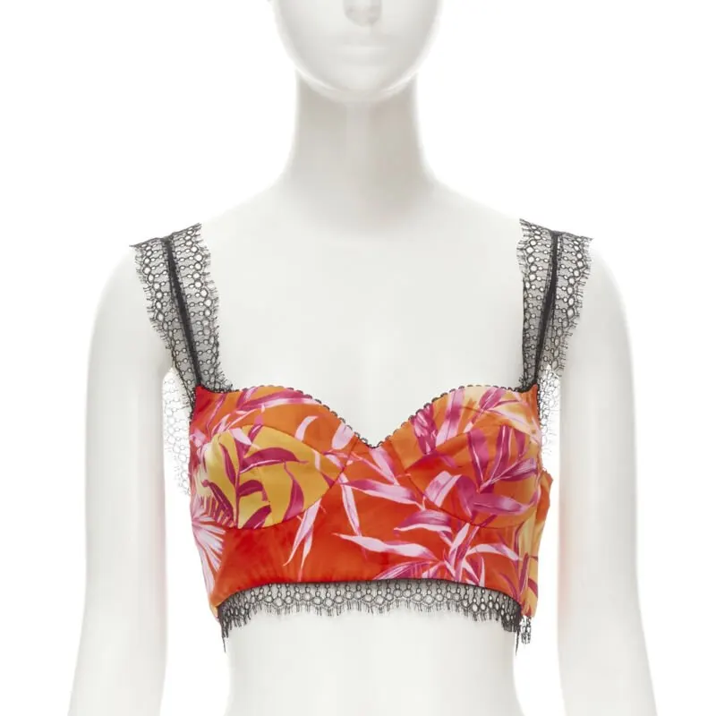 Versace Tropical Bralette Pink Polyester Never worn, with tag - Inside View