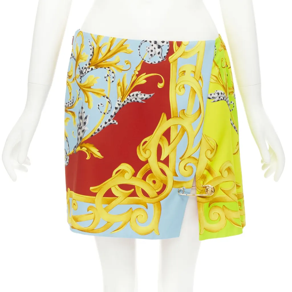 Versace Barocco Pin Skirt MultiColor Viscose Never worn, with tag - Front View