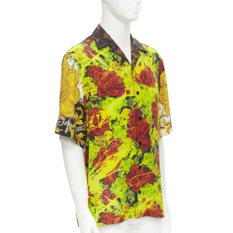 Versace Floral Baroque Shirt MultiColor Viscose Never worn, with tag - Front View