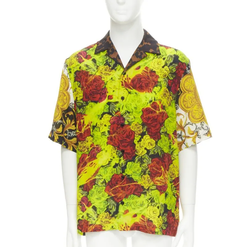 Versace Floral Baroque Shirt MultiColor Viscose Never worn, with tag - Inside View