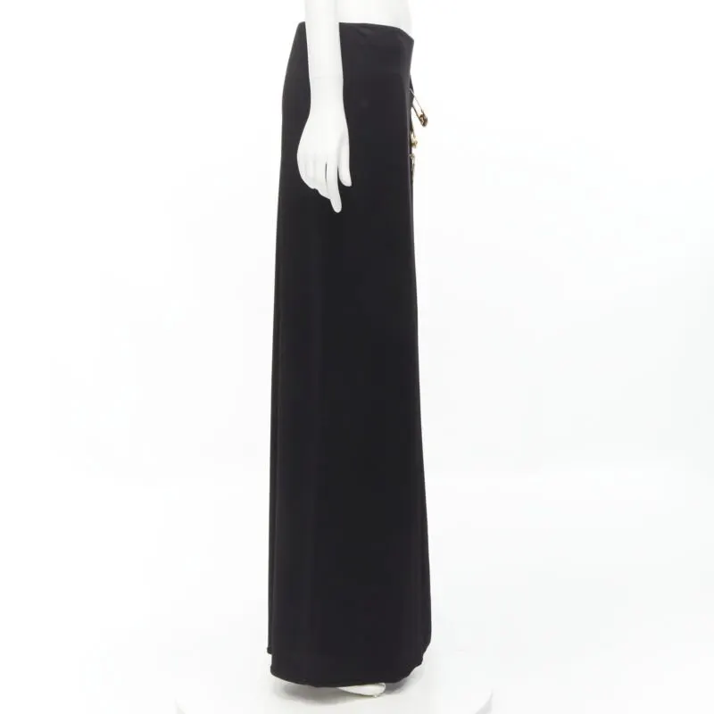 Versace High Slit Skirt Black Viscose Never worn, with tag - Box View