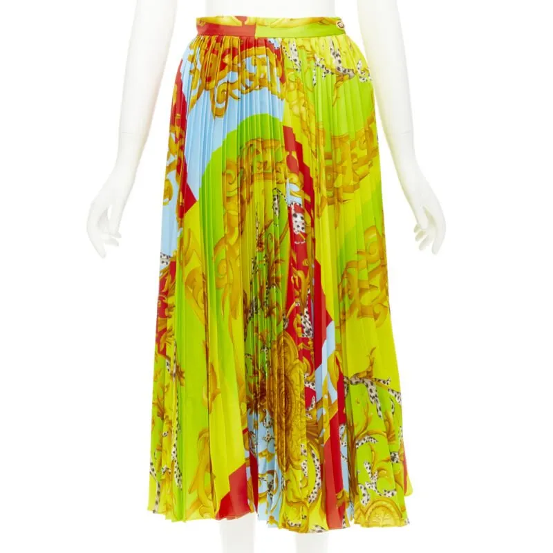 Versace Medusa Pleat Skirt MultiColor Polyester Never worn, with tag - Front View