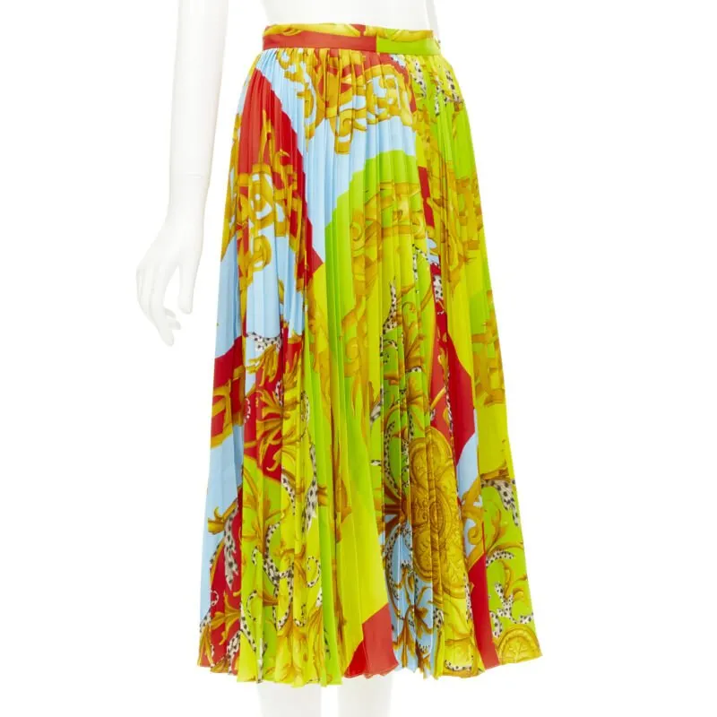 Versace Medusa Pleat Skirt MultiColor Polyester Never worn, with tag - Inside View
