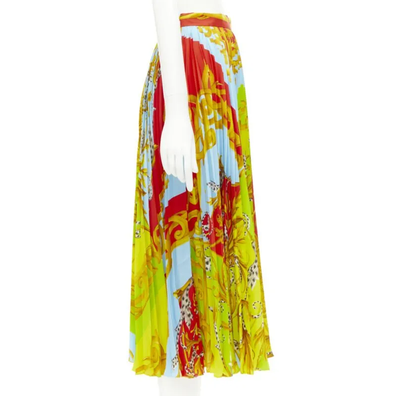 Versace Medusa Pleat Skirt MultiColor Polyester Never worn, with tag - Model View