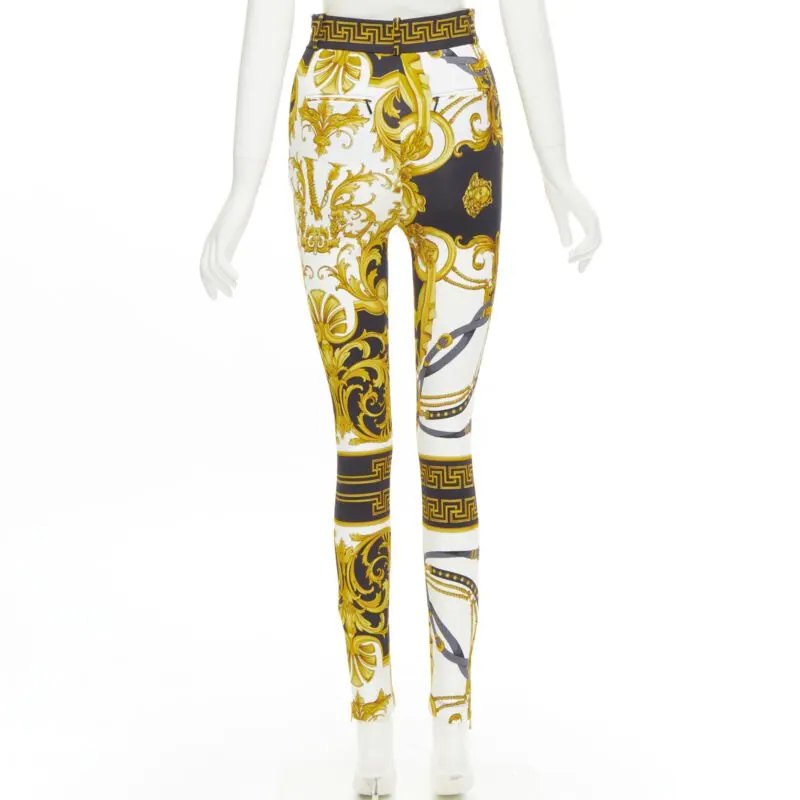Versace Harness Leggings Gold Viscose Never worn, with tag - Model View