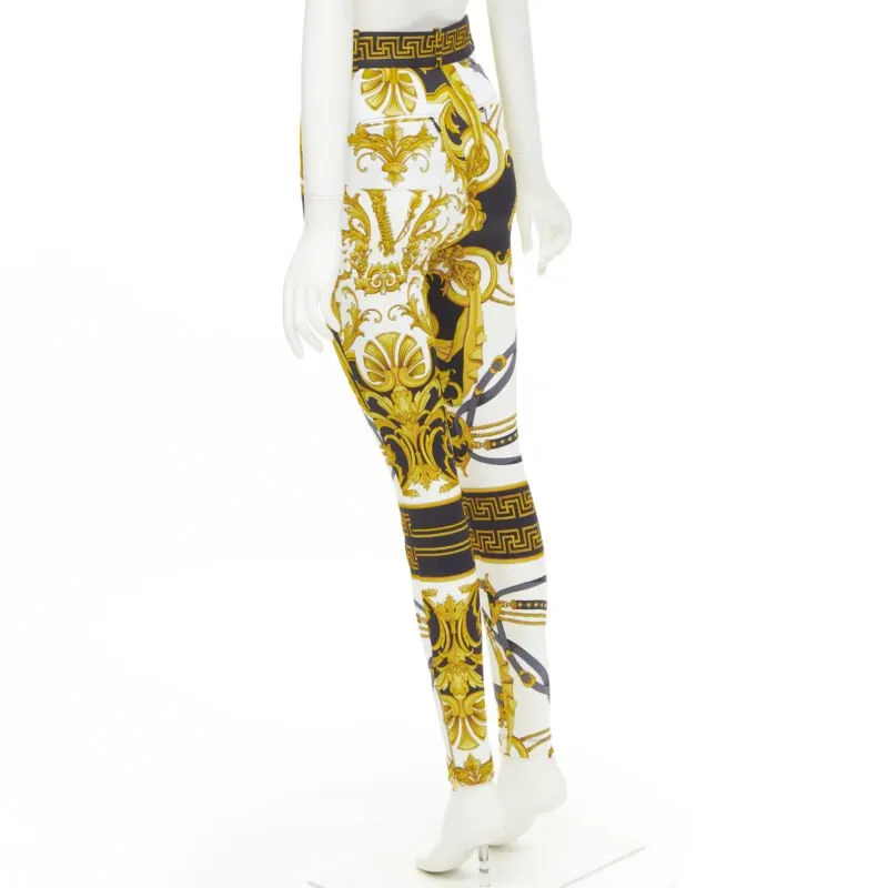 Versace Harness Leggings Gold Viscose Never worn, with tag - Box View