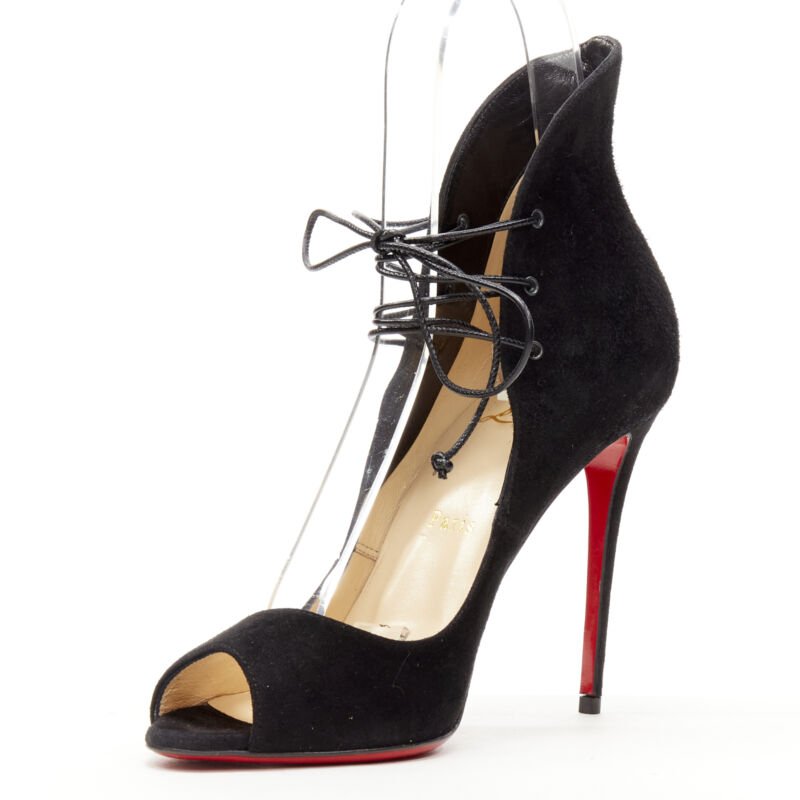 Christian Louboutin Laced Peep Heels - 4