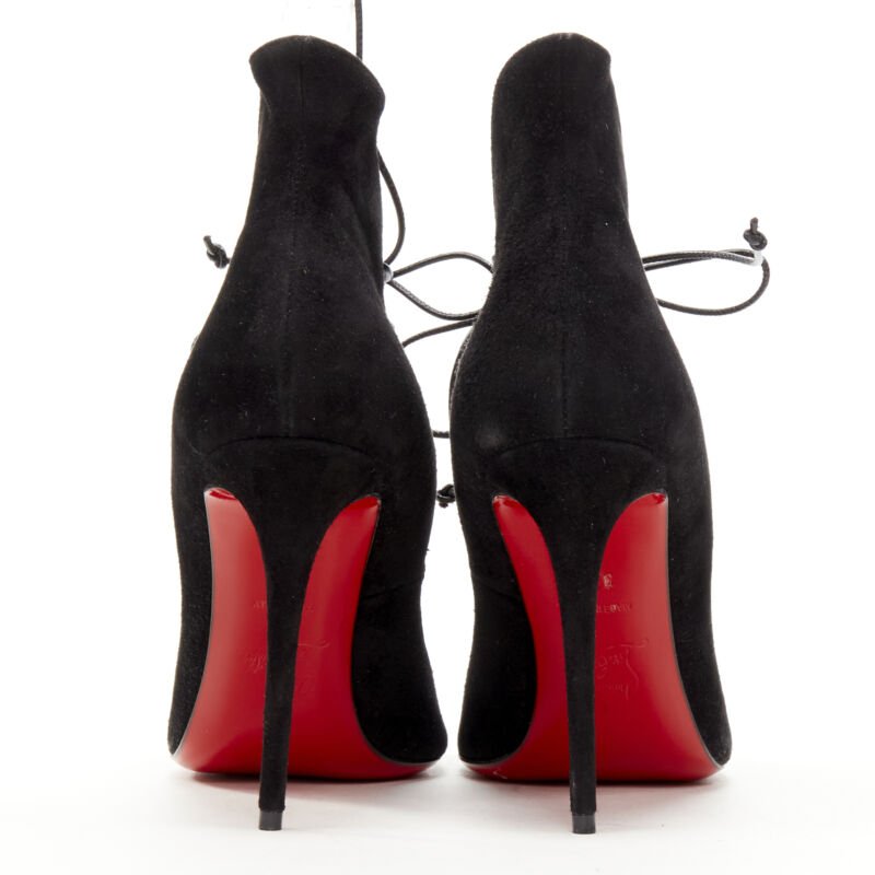Christian Louboutin Laced Peep Heels - Side view