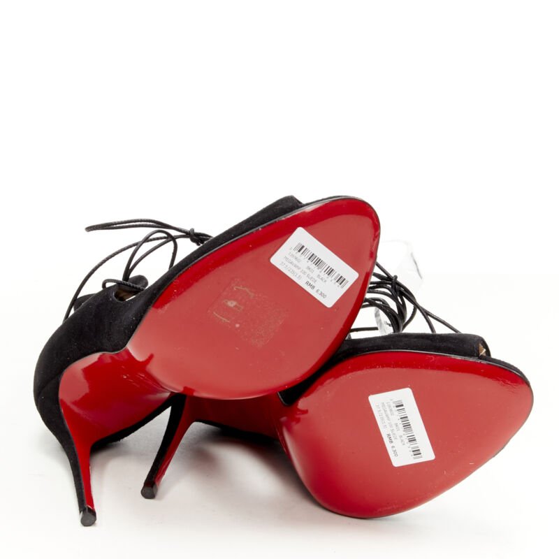 Christian Louboutin Laced Peep Heels - Image 13