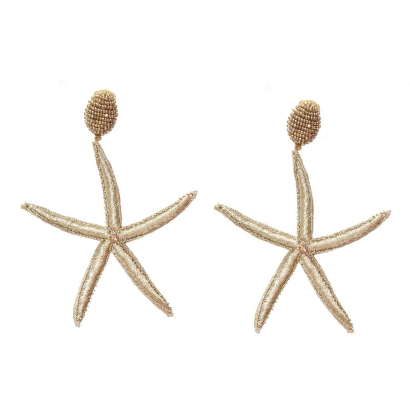 Oscar De La Renta Black Starfish Earrings