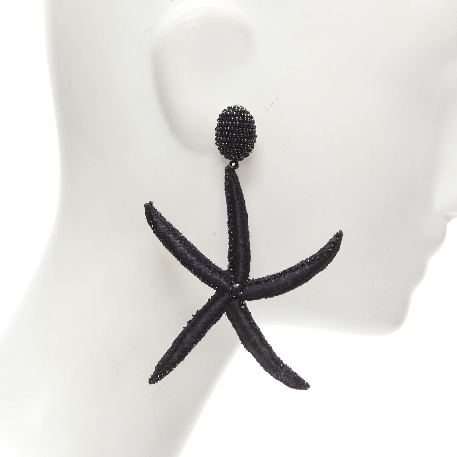 Oscar De La Renta Black Starfish Earrings - Image 6