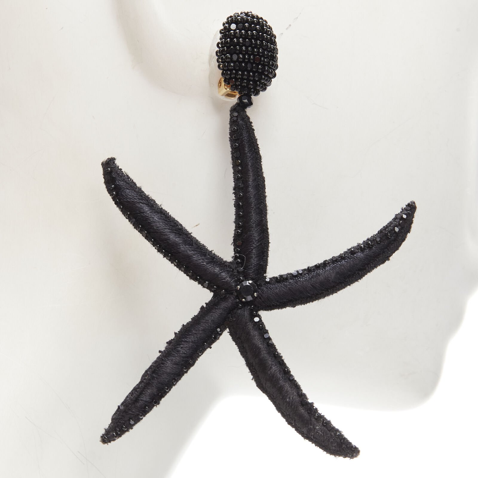 Oscar De La Renta Black Starfish Earrings - 4