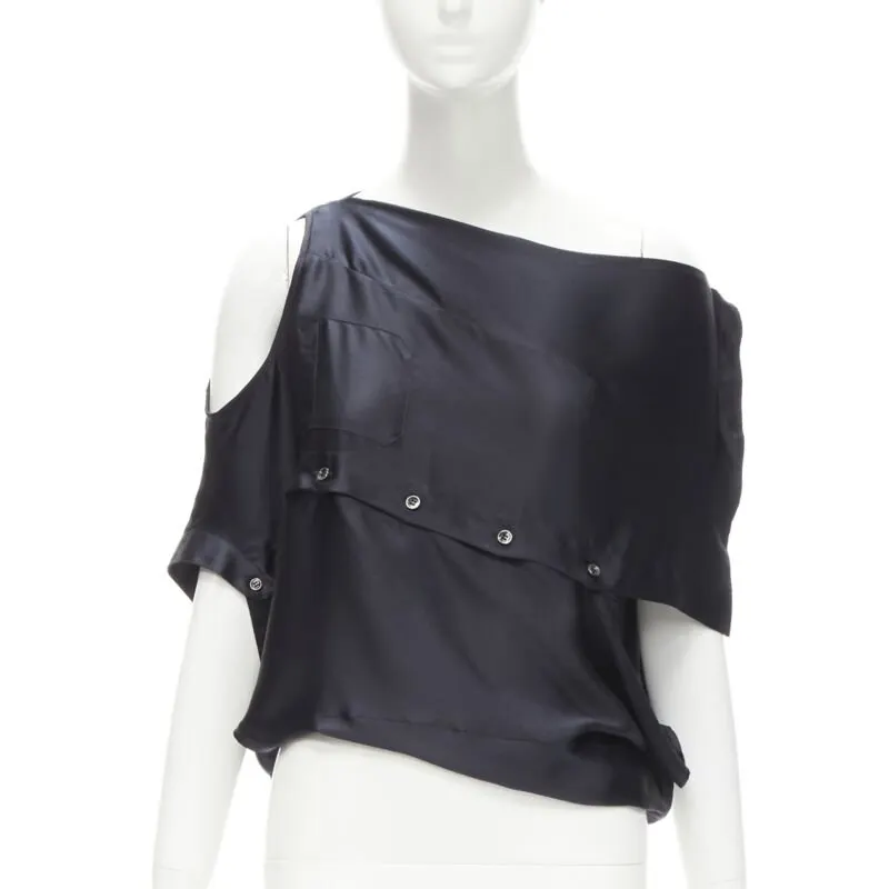 Maison Martin Margiela Sideways Off Top Black Silk Never worn - Inside View