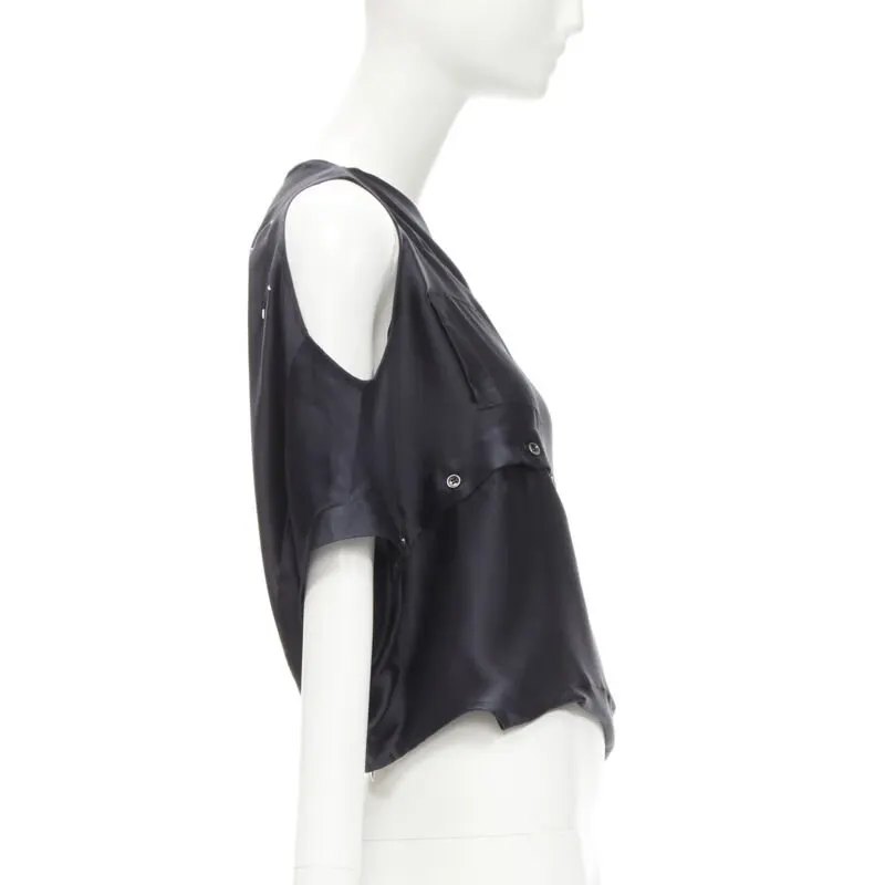 Maison Martin Margiela Sideways Off Top Black Silk Never worn - Box View