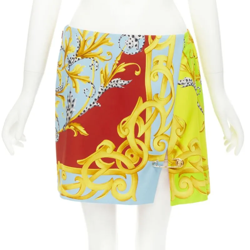 Versace Pin Slit Skirt MultiColor Viscose Never worn, with tag - Front View
