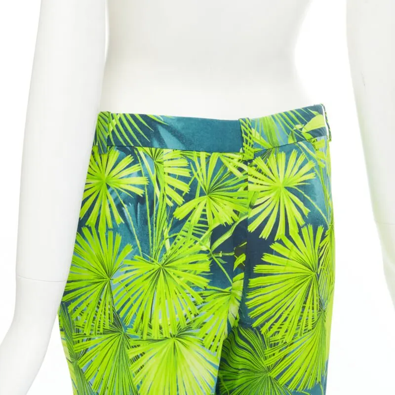 Versace Tropical Print Pants Green Viscose Never worn, with tag - Back View