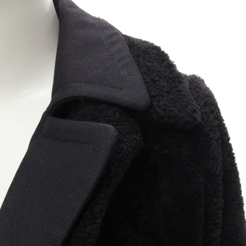 Celine Black Shearling Coat - Back view