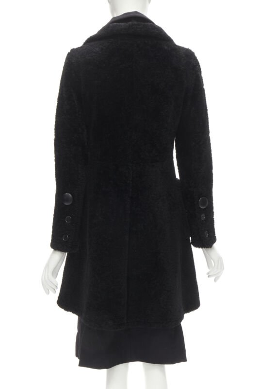 Celine Black Shearling Coat - Detail 1