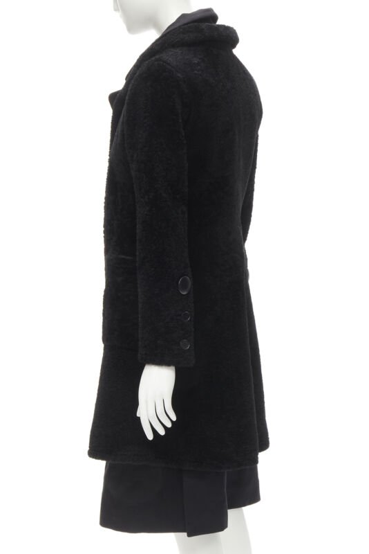 Celine Black Shearling Coat - Detail 2