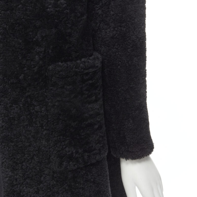 Celine Black Shearling Coat - Image 10
