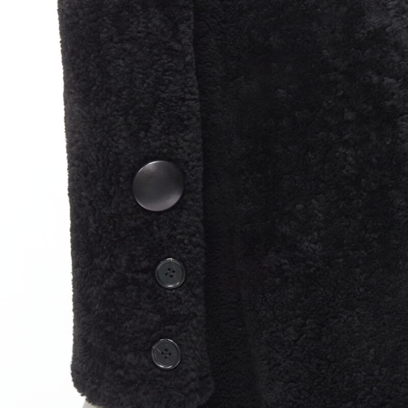 Celine Black Shearling Coat - Image 11