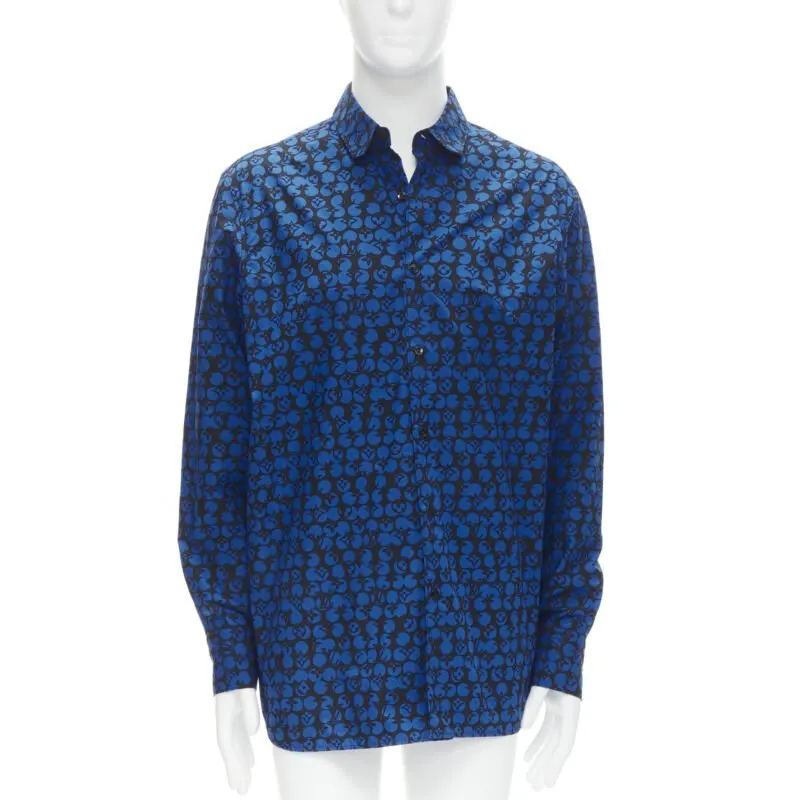 Louis Vuitton Polka Dot Shirt Blue Cotton Never worn - Front View