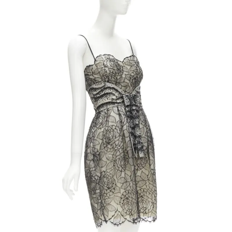 Dior Bead Bow Dress Ecru Cotton Very good - Inside View