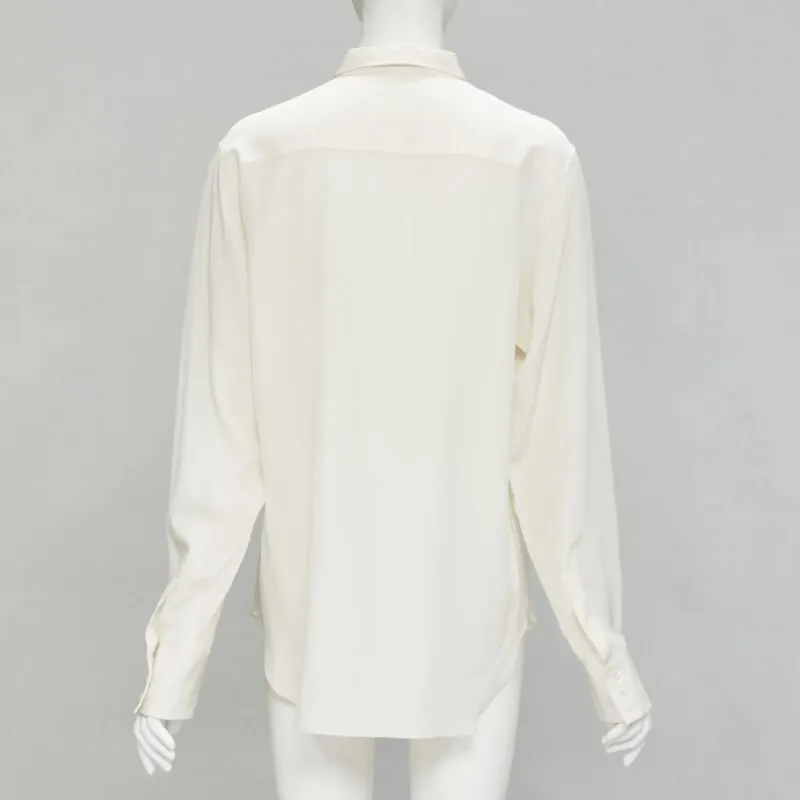 Dior Floral Embroidery Shirt Beige Silk Good - Box View