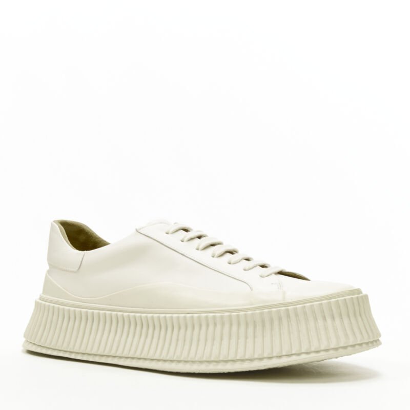 Jil Sander Beige Platform Sneakers - Back view