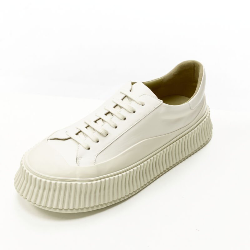 Jil Sander Beige Platform Sneakers - Detail 2