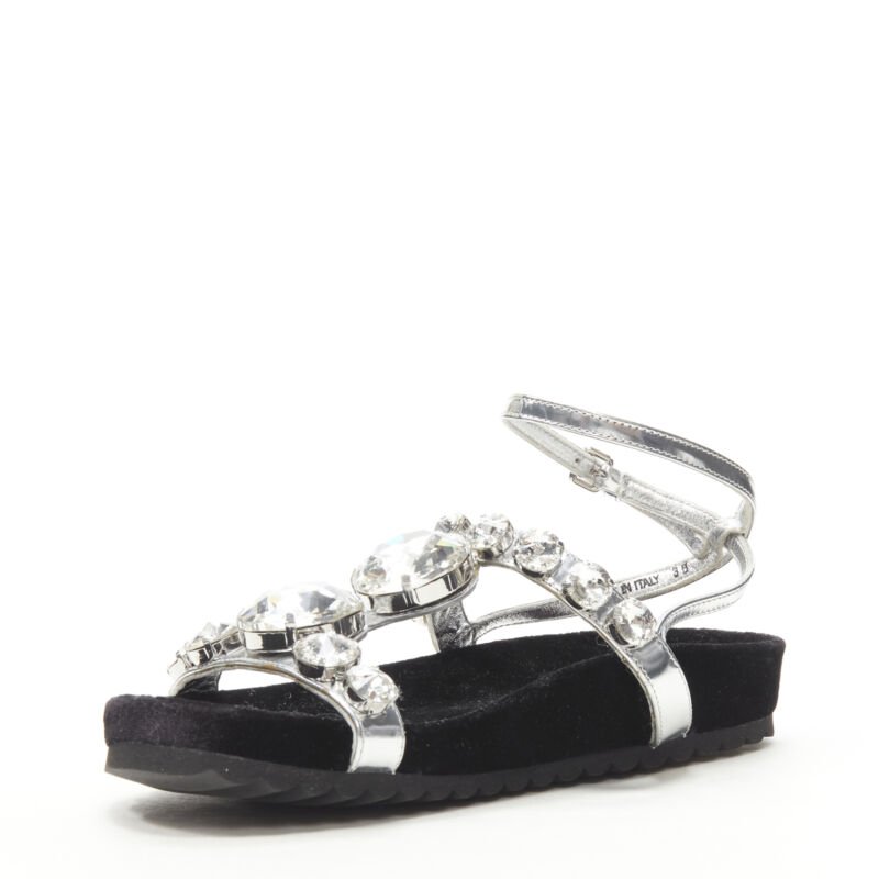 Miu Miu Rhinestone Sandals - 4