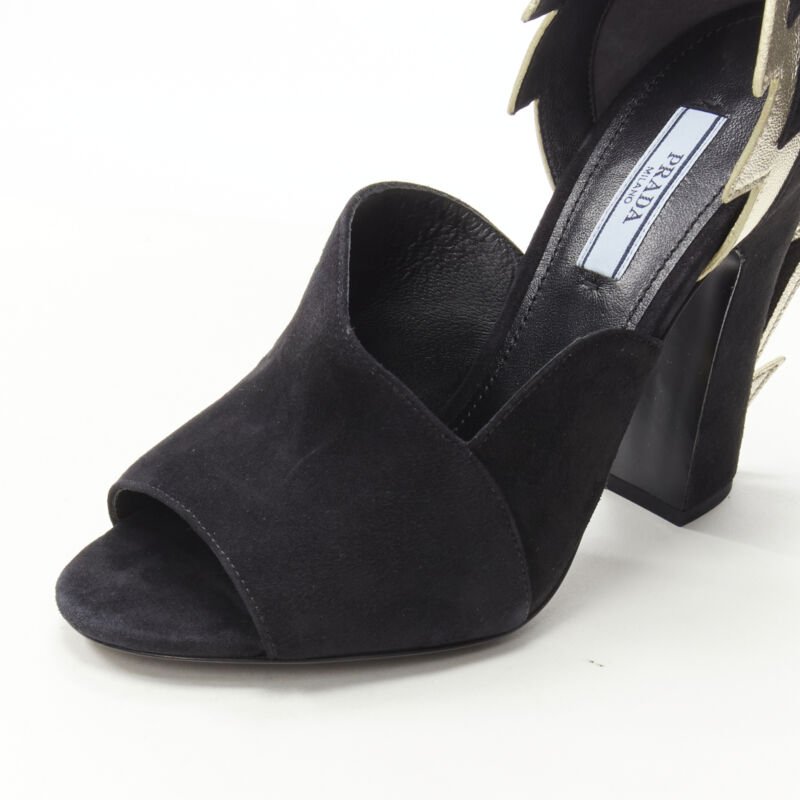 Prada Gold Chunky Heels - Detail 2