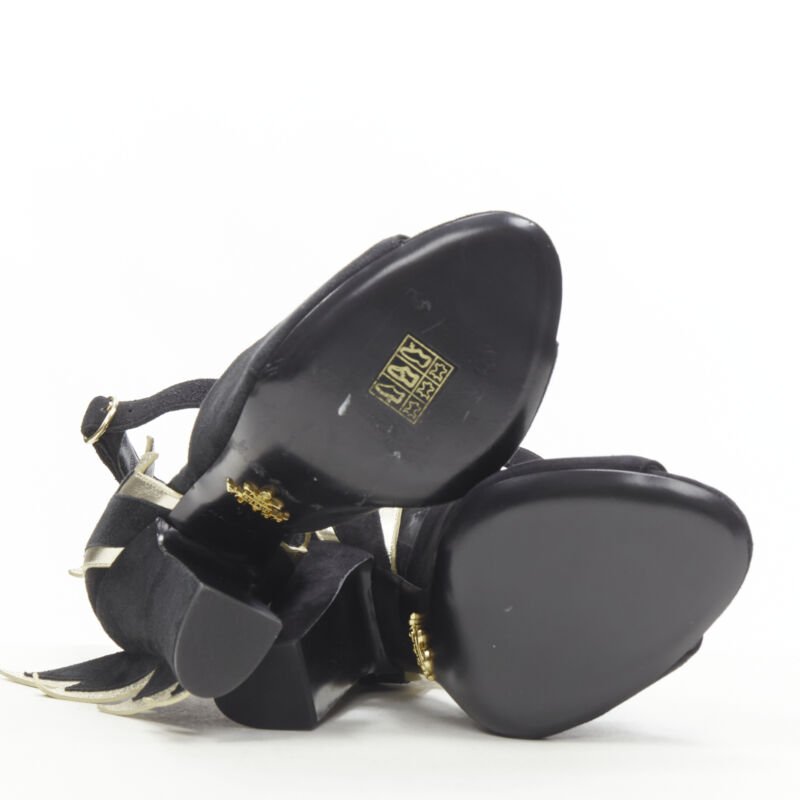 Prada Gold Chunky Heels - Image 12