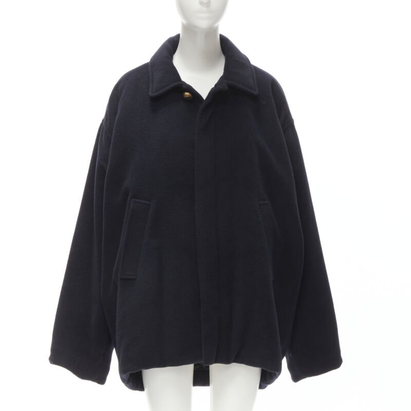 Balenciaga Navy Cocoon Coat