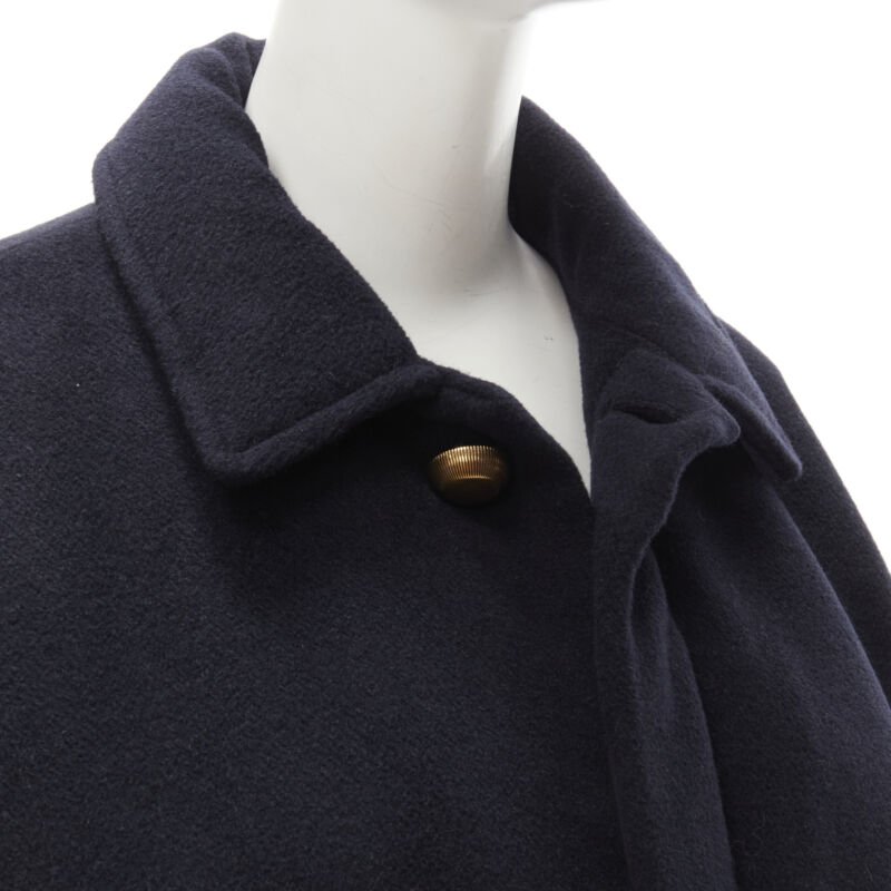 Balenciaga Navy Cocoon Coat - Back view