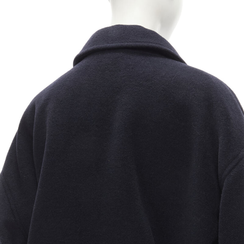 Balenciaga Navy Cocoon Coat - Image 11