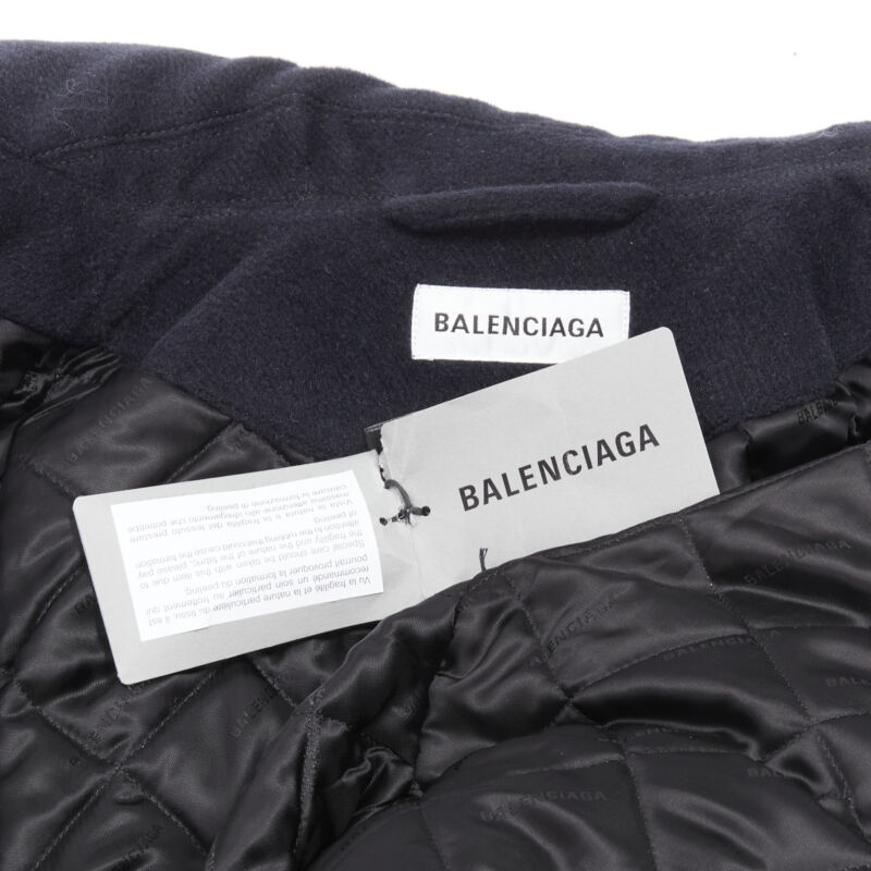Balenciaga Navy Cocoon Coat - Image 12