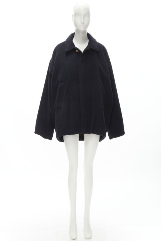 Balenciaga Navy Cocoon Coat - Image 13