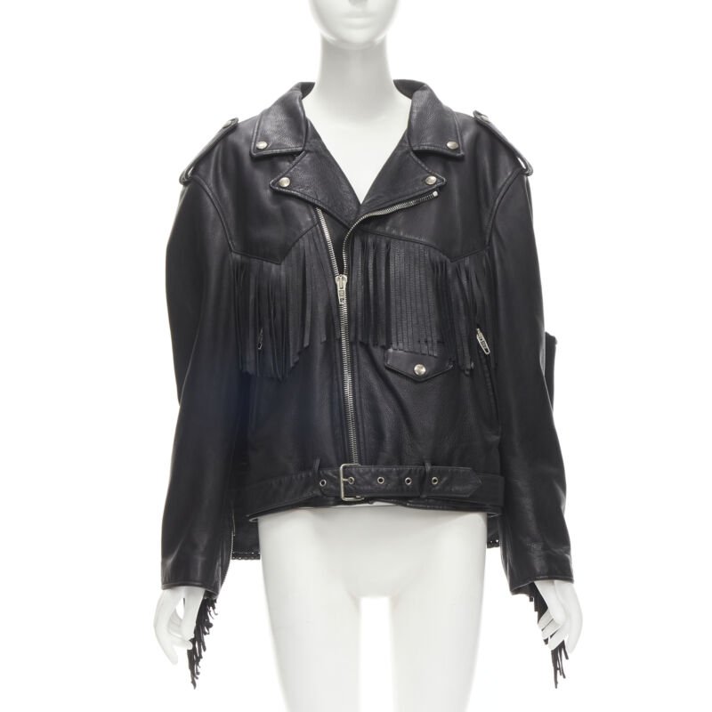 Balenciaga Fringed Biker Jacket - Back view