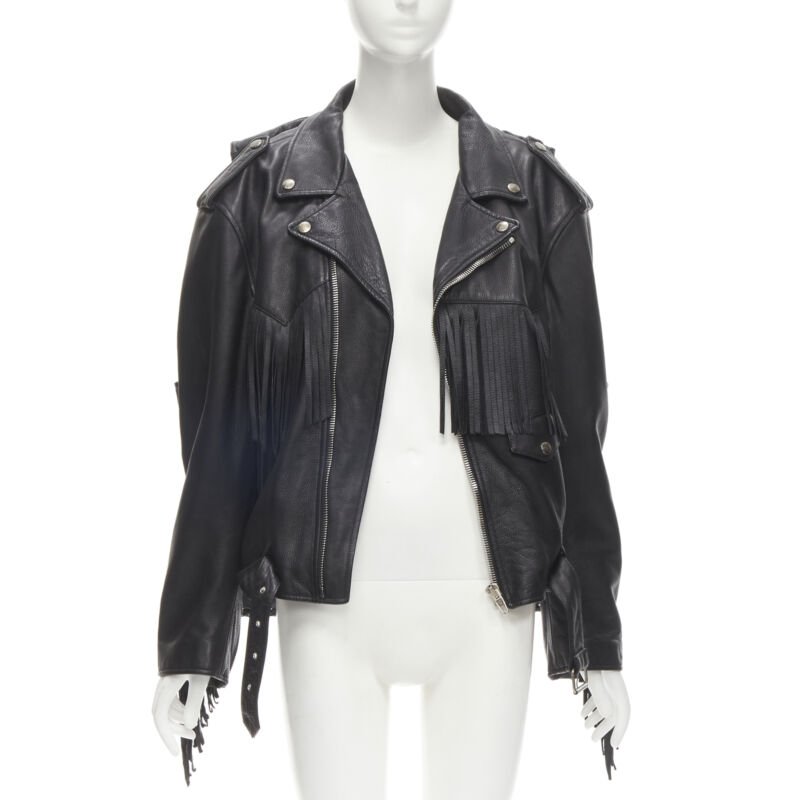 Balenciaga Fringed Biker Jacket - Image 6