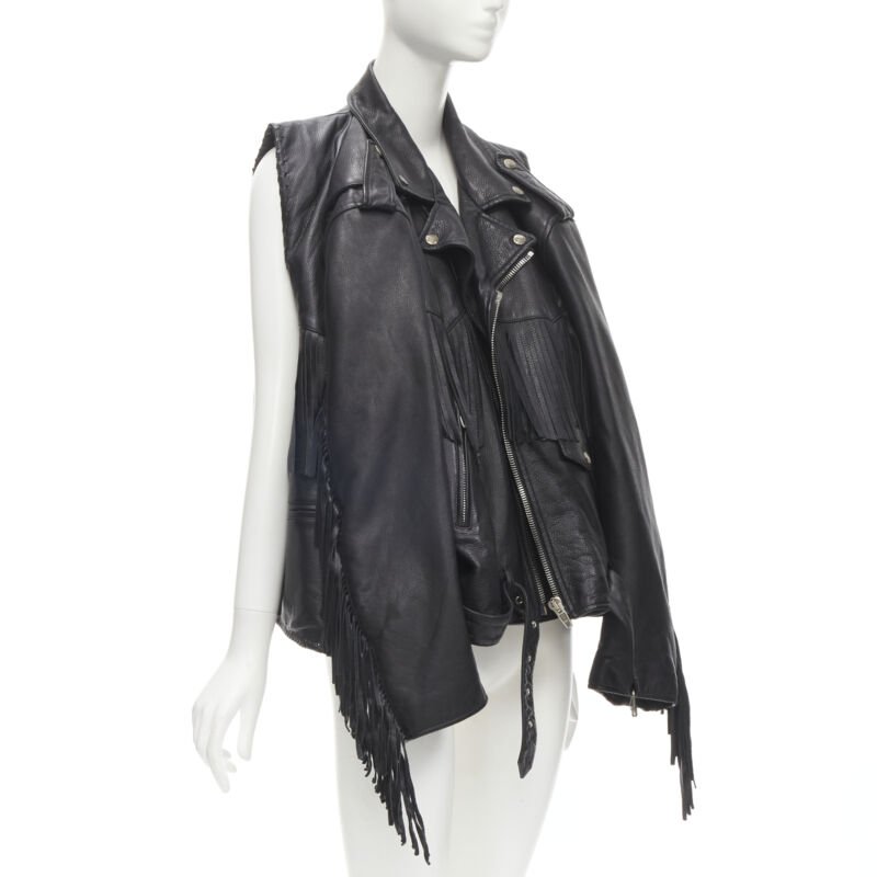 Balenciaga Fringed Biker Jacket - 4