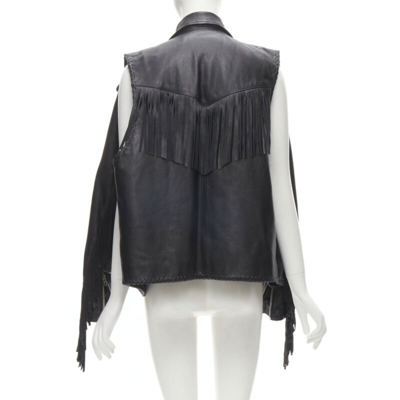 Balenciaga Fringed Biker Jacket - Detail 1