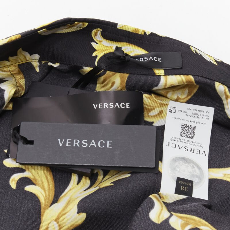 Versace Gold Flora Shirt - Image 11