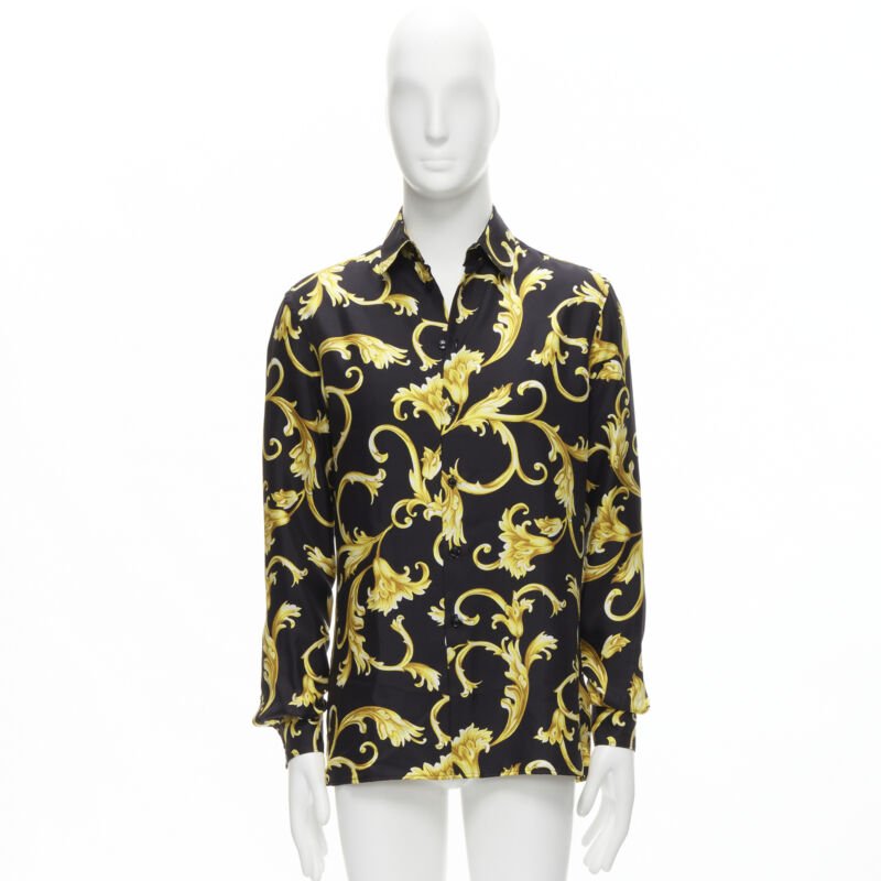 Versace Gold Flora Shirt - Image 12