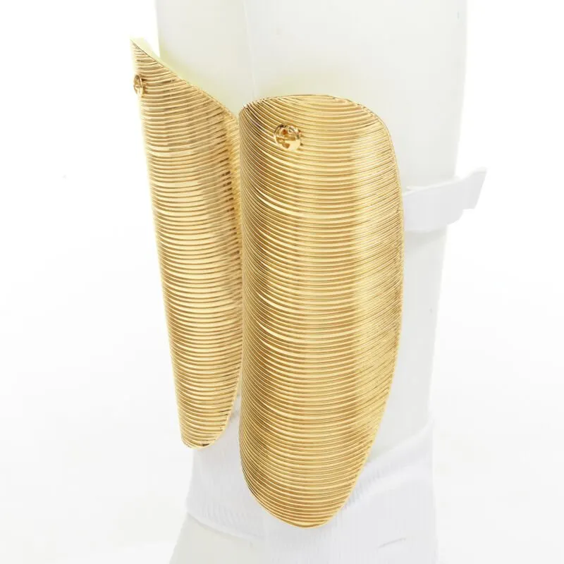 Gucci GG Shin Guards Gold Metal Fair - Back View